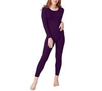 CFlong Conjunto Ropa Termica Mujer Set, Cálida Y De Secado Rápido Conjuntos Térmicos para Mujer Invierno Antibacteriana Y Flexible Ropa Interior Invierno Deporte Esqui Montaña (Púrpura,4XL)