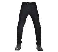 CFlong Motociclista para Mujeres Hombre con Tejido de aramida Resistente a la abrasión Pantalón Vaquero de Motocross para Moteros | Armadura Protectora (Negro,M)