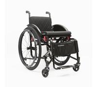CFMAIF Silla de ruedas aluminio plegable,Ligera, Autopropulsable, para Adultos, Ruedas extracción con un botón, Cojín Grueso,Freno manual(Black,43cm/16.9in Seat)