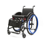 CFMAIF Silla de ruedas autopropulsada plegable,Aluminio, de tránsito,para transporte, Freno manual, reposapiés abatible(Blue,43cm/16.9in Seat)