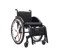 CFMAIF Silla de ruedas de aluminio ultraligera, sillas de ruedas manuales al aire libre para adultos, con frenos de mano y ruedas traseras de liberación rápida y ruedas antivuelco (asiento de 40 cm
