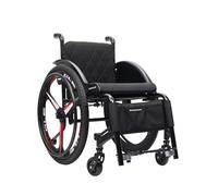 CFMAIF Silla de ruedas de aluminio ultraligera, sillas de ruedas manuales al aire libre para adultos, con frenos de mano y ruedas traseras de liberación rápida y ruedas antivuelco (asiento de 42 cm