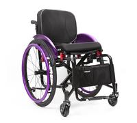 CFMAIF Silla de ruedas de tránsito, Aluminio, Plegable, autopropulsable, portátil, Freno manual, reposapiés abatible(Purple,42cm/16.5in Seat)