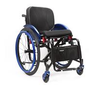 CFMAIF Silla de ruedas de tránsito, Aluminio, Plegable, autopropulsable, portátil, Freno manual, reposapiés abatible(Blue,40cm/15.7in Seat)