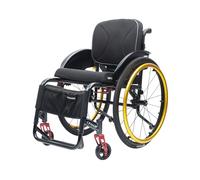CFMAIF Silla de Ruedas deportiva, Autopropulsable, para Adultos, de aluminio,la silla transporte es portátil, Frenos de Mano(43cm/16.9in seat,Golden)