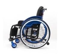 CFMAIF Silla de ruedas ligera Plegable de aluminio, de tránsito,Autopropulsable, Frenos de mano,para minusválidos, Silla de Transporte(Blue,42cm/16.5in Seat)