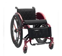 CFMAIF Silla de ruedas ligera, portátil, plegable, deportiva, para adultos, silla de ruedas de viaje, sillas de ruedas manuales autopropulsadas (rojo, asiento de 40 cm)