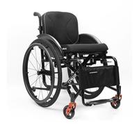 CFMAIF Silla de ruedas plegable, Autopropulsable, de tránsito, para traslado, Aluminio, Ligera, Reposapiés abatibles, Estrecha(Black,38cm/14.9in Seat)