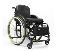 CFMAIF Silla de ruedas plegable, ligera, de tránsito,para minusválidos,Autopropulsable,Aluminio, Silla de Transporte,Frenos de mano(Green,43cm/16.9in Seat)