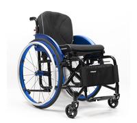 CFMAIF Silla de ruedas plegable, ligera, de tránsito,para minusválidos,Autopropulsable,Aluminio, Silla de Transporte,Frenos de mano(Blue,40cm/15.7in Seat)