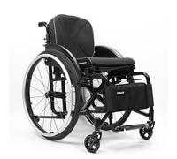 CFMAIF Silla de ruedas plegable, ligera, de tránsito,para minusválidos,Autopropulsable,Aluminio, Silla de Transporte,Frenos de mano(Black,42cm/16.5in Seat)