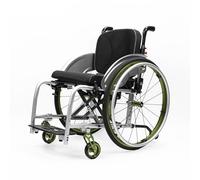 CFMAIF Silla de ruedas plegable portátil, de viaje con freno de mano, Aluminio, Freno de mano, reposapiés extraíbles, Ruedines antivuelco(Green,40cm/15.7in Seat)