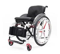 CFMAIF Silla de Ruedas plegable Ultra-ligera de aluminio, para viajes, Reposapiés abatibles, Para minusválidos, freno de mano(A,43cm/16.9in Seat)