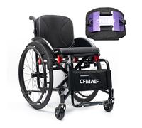CFMAIF Sillas de ruedas autopropulsadas, sillas de ruedas deportivas para adultos, sillas de ruedas plegables ligeras, con frenos de mano (asiento de 42 cm, morado)