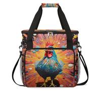 cfpolar Bolsa de transporte para cafetera, bolsa de almacenamiento de viaje compatible con K-Mini y K-Mini Plus, funda portátil de una sola porción para cápsulas K-Cup, gallo colorido abstracto