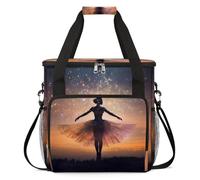 cfpolar Bolsa de transporte para cafetera, bolsa de almacenamiento de viaje compatible con K-Mini y K-Mini Plus, funda portátil de una sola porción para cápsulas K-Cup, Galaxy Ballerina Dancing