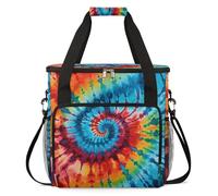 cfpolar Bolsa de transporte para cafetera, bolsa de almacenamiento de viaje compatible con K-Mini y K-Mini Plus, funda portátil de una sola porción para cápsulas K-Cup, teñido anudado colorido