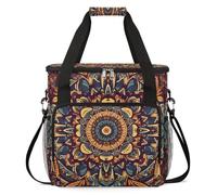 cfpolar Bolsa de transporte para cafetera, bolsa de almacenamiento de viaje compatible con K-Mini y K-Mini Plus, funda portátil de una sola porción para cápsulas K-Cup, flor de mandala abstracta