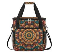 cfpolar Bolsa de transporte para cafetera, bolsa de almacenamiento de viaje compatible con K-Mini y K-Mini Plus, funda portátil de una sola porción para cápsulas K-Cup, patrón de flores de mandala