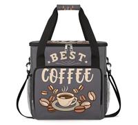 cfpolar Bolsa de transporte para cafetera, bolsa de almacenamiento de viaje compatible con K-Mini y K-Mini Plus, funda portátil de una sola porción para cápsulas K-Cup, granos de café