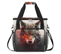 cfpolar Bolsa de transporte para cafetera, bolsa de almacenamiento de viaje compatible con K-Mini y K-Mini Plus, funda portátil de una sola porción para cápsulas K-Cup, lobo animal genial