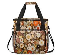 cfpolar Bolsa de transporte para cafetera, bolsa de almacenamiento de viaje compatible con K-Mini y K-Mini Plus, funda portátil de una sola porción para cápsulas K-Cup, patrón de flores coloridas