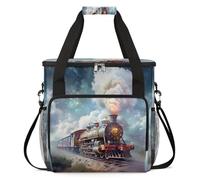cfpolar Bolsa de transporte para cafetera, bolsa de almacenamiento de viaje compatible con K-Mini y K-Mini Plus, funda portátil de una sola porción para cápsulas K-Cup, tren de vapor cielo estrellado