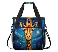 cfpolar Bolsa de transporte para cafetera, bolsa de almacenamiento de viaje compatible con K-Mini y K-Mini Plus, funda portátil de una sola porción para cápsulas K-Cup, pintura vintage de jirafa solar