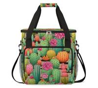 cfpolar Bolsa de transporte para cafetera, bolsa de almacenamiento de viaje compatible con K-Mini y K-Mini Plus, funda portátil de una sola porción para cápsulas K-Cup, flores de cactus
