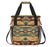 cfpolar Bolsa de transporte para cafetera, bolsa de almacenamiento de viaje compatible con K-Mini y K-Mini Plus, funda portátil de una sola porción para cápsulas K-Cup, nativo americano étnico azteca