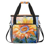 cfpolar Bolsa de transporte para cafetera, bolsa de almacenamiento de viaje compatible con K-Mini y K-Mini Plus, funda portátil de una sola porción para cápsulas K-Cup, girasol soleado