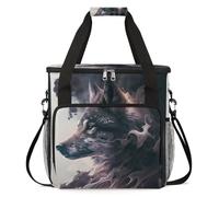 cfpolar Bolsa de transporte para cafetera, bolsa de almacenamiento de viaje para máquina de café, compatible con K-Mini y K-Mini Plus, funda portátil de una sola porción para cápsulas K-Cup, lobo de