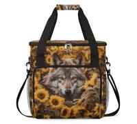 cfpolar Bolsa de transporte para cafetera, bolsa de almacenamiento de viaje para máquina de café, compatible con K-Mini y K-Mini Plus, funda portátil de una sola porción para cápsulas K-Cup, girasoles