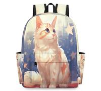 cfpolar Mochilas para niños para niñas, mochila para gatos, mochila ligera resistente al agua escuela mochila de día informal para estudiantes universitarios colegiala adolescente linda bolsa de