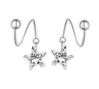 cfpqv 2025 New Sterling Silver Five Pointed Star Earrings Lightweight And Made Of S925 Sterling Silver Suitable For Leisure G Ifts And Daily Feen Ohrringe, talla única, Metal, Sin piedra preciosa