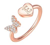 cfpqv Anfangsbuchstabe Alphabet Ringe AZ Silber und Gold verstellbarer Fingerring für Frauen Mädchen Schmuck Ringe 2 Set mit Gravur, talla única, acero, Sin piedras preciosas