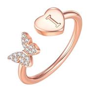 cfpqv Anfangsbuchstabe Alphabet Ringe AZ Silber und Gold verstellbarer Fingerring für Frauen Mädchen Schmuck Ringe 2 Set mit Gravur, talla única, acero, Sin piedras preciosas
