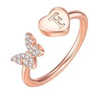 cfpqv Anfangsbuchstabe Alphabet Ringe AZ Silber und Gold verstellbarer Fingerring für Frauen Mädchen Schmuck Ringe 2 Set mit Gravur, talla única, acero, Sin piedras preciosas