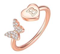 cfpqv Anfangsbuchstabe Alphabet Ringe AZ Silber und Gold verstellbarer Fingerring für Frauen Mädchen Schmuck Ringe 2 Set mit Gravur, talla única, acero, Sin piedras preciosas