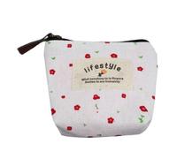 cfpqv Bolsa de maquillaje de lona, bonita bolsa de lona con cremallera para mujer, mini bolsa de maquillaje, organizador de almacenamiento, bolsa de transporte, bolsa impermeable para teléfono móvil,