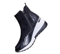 cfpqv Botas con plataforma para mujer, botas cortas, botas de mujer, botas de tacón bajo, botas de invierno, botas de invierno, botas de motocicleta, botas de motorista, botas de otoño, botas de