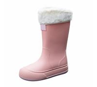 cfpqv Botas de lluvia cortas para mujer, bota de lluvia para mujer, bota de jardín, de goma, con cómodo espolón en el talón, zapatos para mujer, Rosa., 37 EU