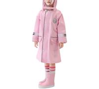 cfpqv Chubasquero para niños y niñas, poncho de lluvia ligero, impermeable, ropa de lluvia 2XL, asiento de bicicleta, Rosa., 6-7 años