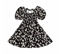 cfpqv Falda de niña con mangas de burbujas, vestido de verano, gasa, estampado de margaritas, falda de princesa de flores para 9 meses a 10 calendarios de Adviento para adolescentes, b, 5-6 años