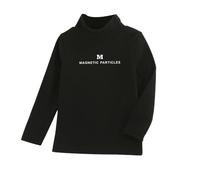 cfpqv Girl's Autumn and Winter Mid Collar Warm Solid Color Long Sleeved Bottom Shirt Magnetschmuck Ring, Negro , 5-6 años