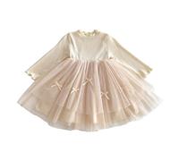 cfpqv Girls Dress Spring and Autumn New Fashionable Baby Girl Mesh Skirt Children Bottoming Outside Long Sleeved Public Main Skirt Pantalones Cadenas E Girl, beige, 9-12 meses