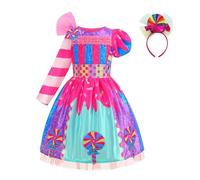 cfpqv Girls Rainbow Candy Cosplay Dress Costume Halloween Fancy Dress Adviento Calendario de Adviento Leer en voz alta (rosa caliente, 4-5 años)