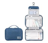 cfpqv Neceser de viaje impermeable para maquillaje, bolsa de aseo grande colgante con 3 compartimentos, organizador de viaje para hombres y mujeres, E, talla única