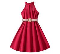cfpqv Niña niño sin mangas sólido princesa vestido de baile vestidos de ropa 400 primeros besos, rojo, 9-10 años