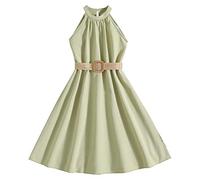 cfpqv Niña niño sin mangas sólido princesa vestido de baile vestidos de ropa 400 primeros besos, verde, 10-11 años